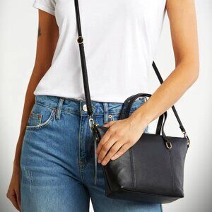 HOBO INTERNATIONAL Kingston Black Leather Mini Leather Satchel/Crossbody